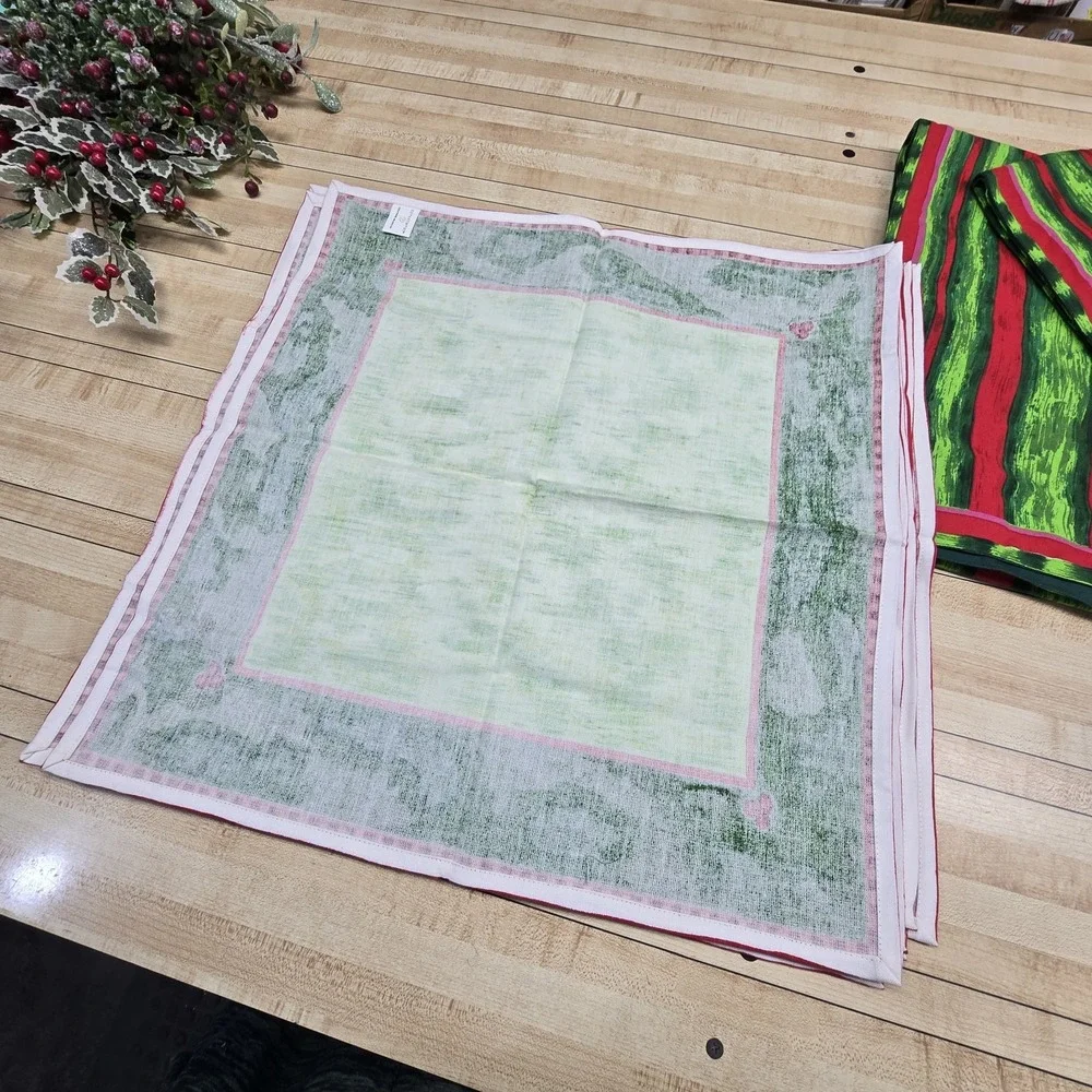 Department‎ 56 Holiday 7 Napkins & 2 Runners Cotton Kitchen Linens Christmas